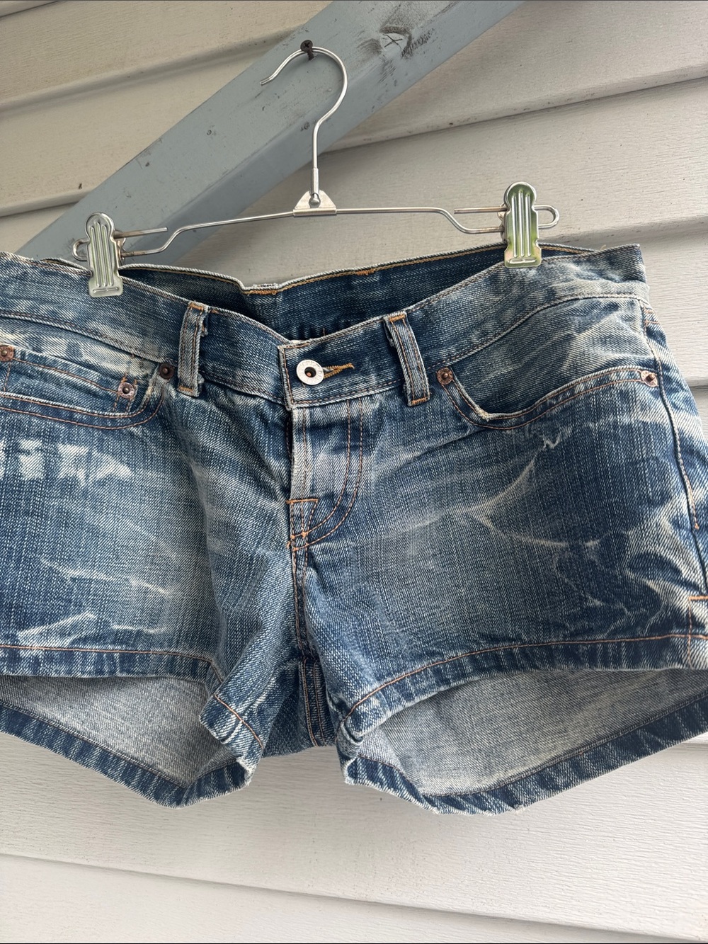 Lucky Brand Washed Blue Distressed Denim Cutoff Shorts